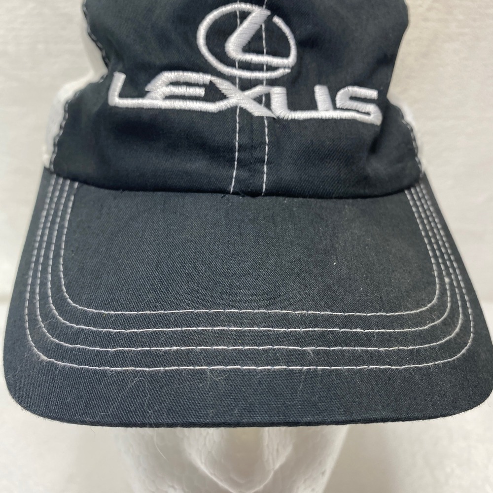 LEXUS Baseball Mesh Cap Hat Lightweight Mesh Black White‎ Adjustable Strap